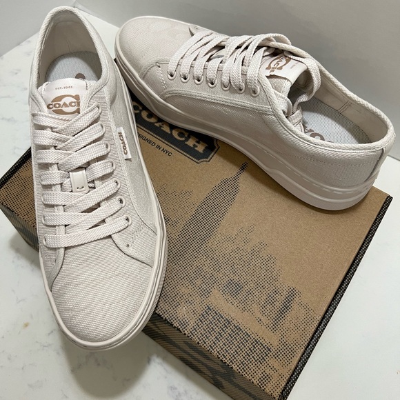 Coach Women's Sneakers in Cream - Picture 11 of 15
